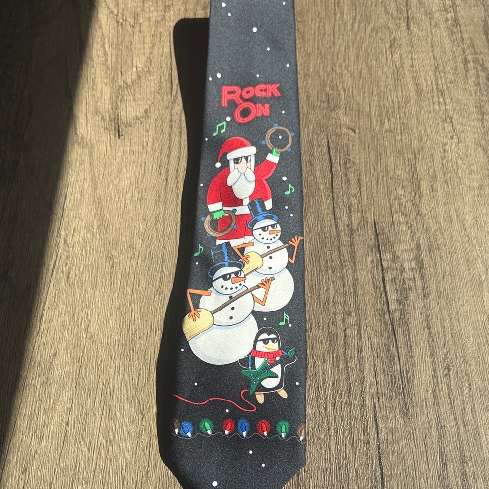 Hallmark Black and White Rock On Holiday Tie